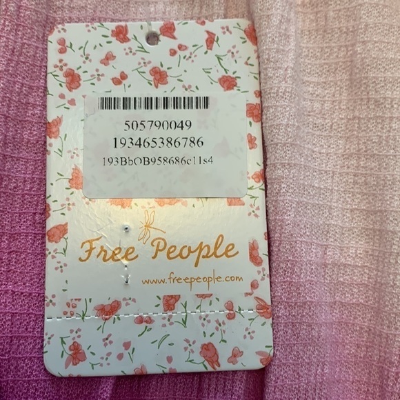 NEW FREE PEOPLE Cora Lee off the shoulder top pink ombré cropped elastic small - Picture 7 of 12
